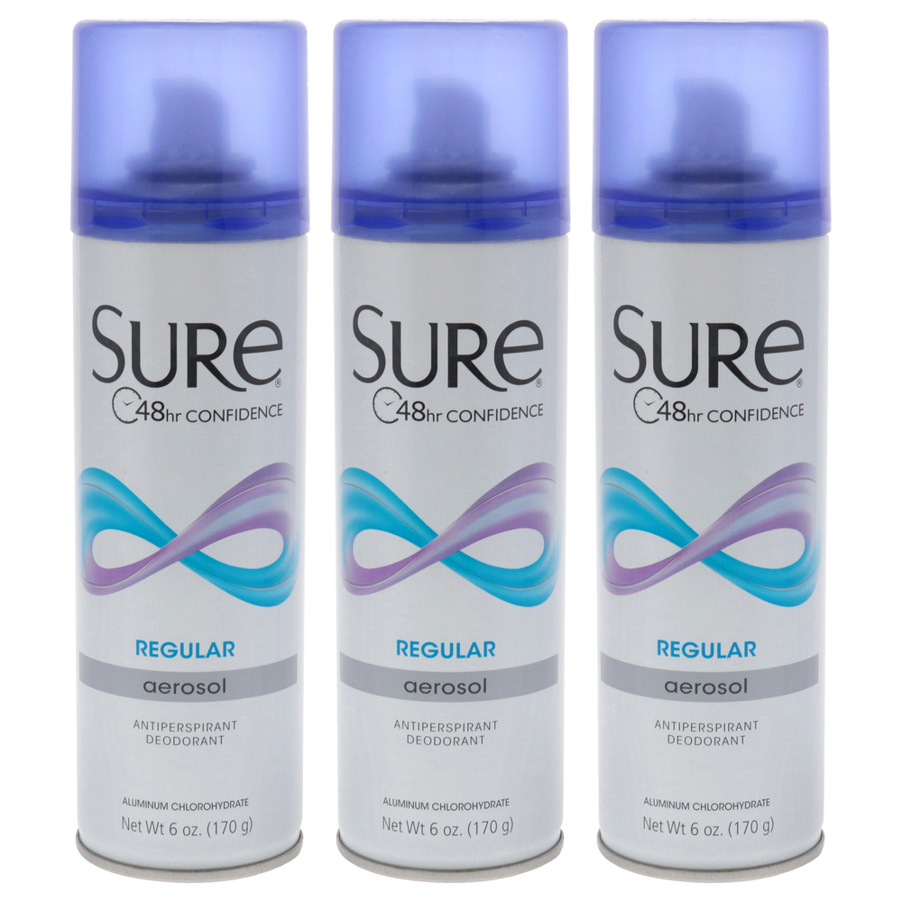 Sure Aerosol Anti-Perspirant and Deodorant - Regular - Pack of 3 Deodorant Spray